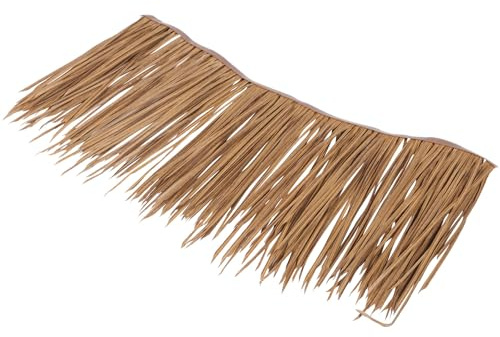 Tiki Strohdach Braun aus Kunststoff, Realistische Form und Farbe | Gartenlandschaft und Innenbereich, Feuerfest, Rustikal, Farmhouse, Jute Teppich
