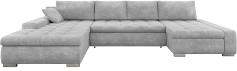 Mirjan24 Ecksofa Caro, Elegante U-Form Couch, Eckcouch mit Bettkasten und Schlaffunktion, Polsterecke, Couchgarnitur, Bettsofa für Wohnzimmer Wohnlandschaft (Lumo 65)