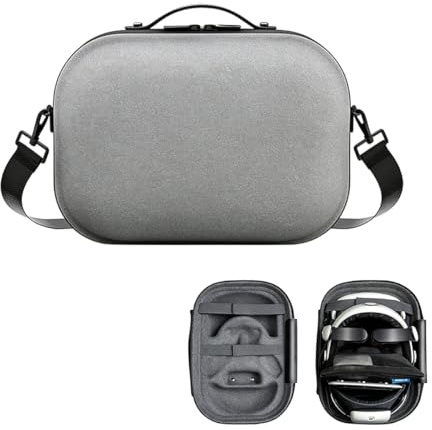 VR Headset Case for Meta Systems, Universal Accessories Storage Bag | With Shoulder Strap, Portable/Compact, Protective Stand Storage Case For Storing And Protecting Vr Devices (Grey)