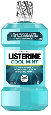 Listerine Cool Mint Antiseptic Mouthwash for Bad Breath, Plaque and Gingivitis, 1.5 l