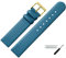 MARBURGER Uhrenarmband 16mm Leder Blau Gold - Montage Set 7611652000220