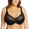 Delimira Women's Full Coverage Underwire Non Padded Lace Sheer Minimizer Bra Black 38 DD