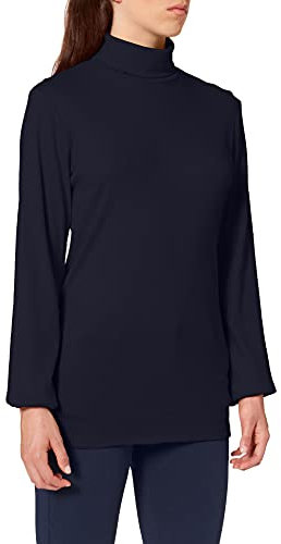 Trigema Damen Rollkragenpullover 585010, Blau (blau 046), 48 (Herstellergröße: XL)