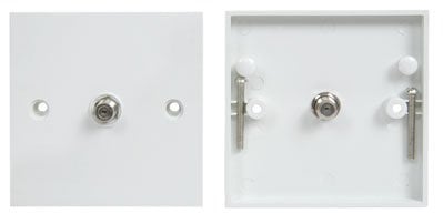 Ex-Pro Single F Type F-Type Coaxial Wall Socket Plate Sky TV, Virgin, NTL, ETC..