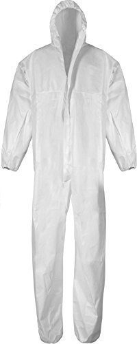 normani Einweg Schutzanzug Overall aus Polypropylen mit Kapuze und Reißverschluss [Gr. M-XXXL] Farbe 1 Stück Größe XXXL