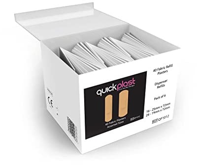 Quickplast Assorted Dispenser Refills Fabric Plasters 6-Piece Set