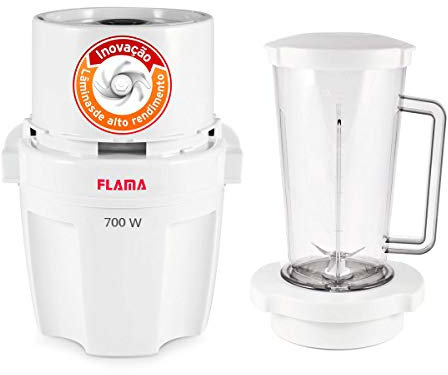 Flama Picadora Electrica Pikatti 1706FL, Blanca, 700W, Capacidad de 200g, Láminas de Acero Inoxidable, Sistema de Seguridad, Vaso con Capacidad de 1,25 L, Funcionamiento por Presión Sobre la Tapa