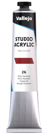 Vallejo : Studio Acrylic Paint : 58ml : Rose Madder Hue (Madder Red Hue)