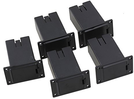 yibuy schwarz 9 V Gitarre Akku Halter Fall Box für aktive Tonabnehmer Gitarre & Bass Set von 5