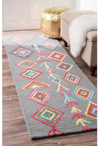 nuLOOM Belini 200MJSM18D-2608 Läufer, handgetuftet, Wolle, 60 x 20 cm, Grau