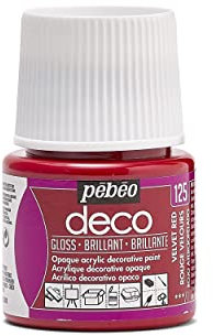 PEBEO - Pintura acrílica multisoporte - Color Opaco - Acabado Brillante - Color Rojo Terciopelo - 45ml