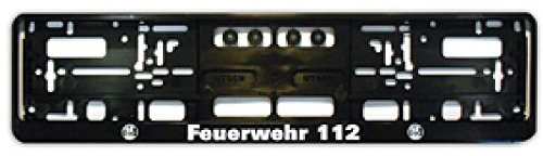 Nummernschildhalter Feuerwehr und Signet Retten-Löschen-Bergen-Schützen Kennzeichenhalterung