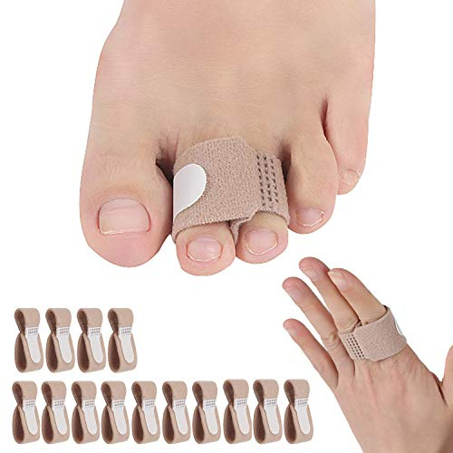 14 Stück Broken Toe Wraps, Gepolsterte Bandagen, Hammerzehentrenner Schienen, Zehen Gerade, Hammerzehenwicklung, Gepolsterte Korrektur, für gebrochene Zehen, Hammerzehen