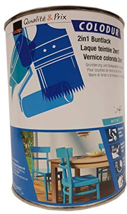 Colodur 2in1 Buntlack Acryl Grundierung + Deckanstrich Seidenmatt Innen/Außen 2,5 Liter Farbwahl, Farbe (RAL):Elfenbein