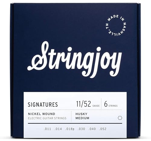 Stringjoy HSK11 Signature Nickel Electric Guitar Strings, (Husky Medium Gauge - 11-52)