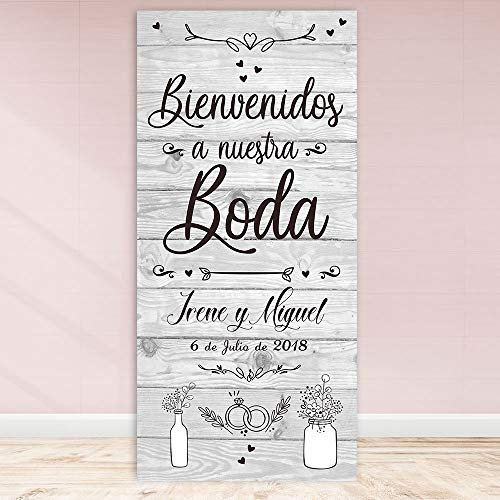 Decoración Boda | Cartel Boda White III| 70cm x 150cm