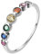 E Jewelry Rainbow Anniversary Eternity Ring für Frauen, Trauringe, Zirkonia 925er Sterling Silber Ring, Rhodinierter Damen Regenbogenring 54 (17,3)