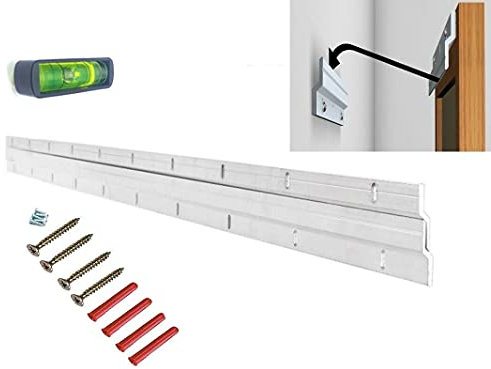 Heavy-Duty Aluminium Z-Bar Picture & Mirror Hanger 450mm (18-Inch) Interlocking Wall Frame Support Includes Screws & Wall Plugs.