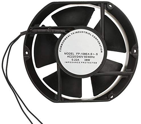 Ventilador Axial 220V CA con Rodamiento de Bolas, Negro, 38W, 172x150x50mm
