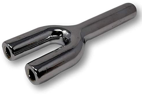 EKNA Schnupftabak Röhrchen - Ziehröhrchen Edelstahl - Double Snorter - Sniff Röhrchen Silber - Länge 70mm