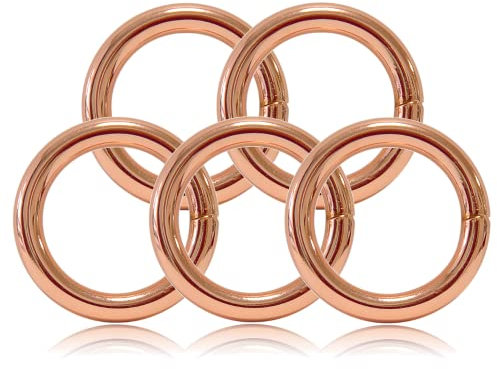 O - Ring aus Stahl 25mm, 5er Set, DIY Hunde-Leine/Hunde-Halsband, nichtrostend, Ideal mit Paracord 550, geschweißt, Farbe: roségold