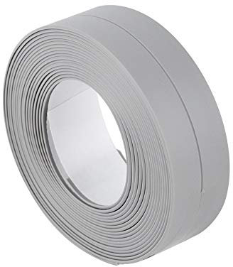 Tape Caulk Strip, 3.2M PVC Self-Adhesive Waterproof Sealing Strip for Kitchen Sink Toilet Bathroom Shower Bathtub Floor Wall Protect(22mm*3.2M-Gray)