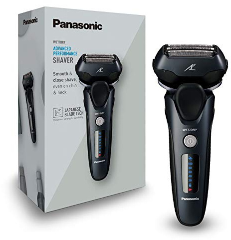 Panasonic ES-LT68-K803 Nass/Trocken-Rasierer Herren, elektrisch, 3-fach-Scherkopf mit Linearmotor, inklusive Langhaarschneider, schwarz