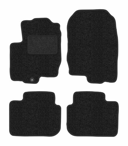 Velours-Fußmatten passend für Mitsubishi Colt VI Z30 2004-2008, Anthrazit | passend für Schrägheck; Velours-Teppich (Polypropylen), ca. 6,5 mm; rutschfest, runde Befestigungen (Typ AV)