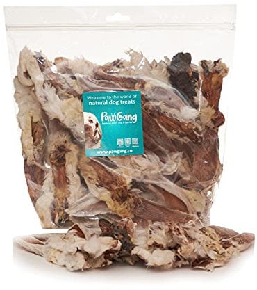 PawGang - Rabbit Ears with Fur 500g (34-38 Furry Ears) - 100% Natural Treats for Dogs Puppies Adult Old Small Large - Tasty Air Dried Chews Snacks - Healthy Hypoallergenic - Grain Free - Bulk Bag