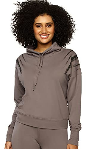 Felina | Tie Dye Terry Funnel-Neck Sweatshirt (Plum Kitten, Medium)