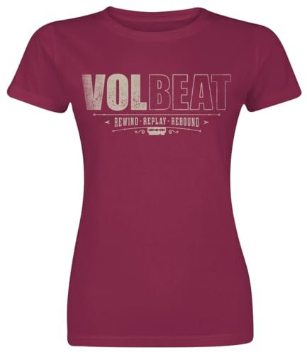 Volbeat Distressed Logo Frauen T-Shirt rot XL 100% Baumwolle Band-Merch, Bands, Nachhaltigkeit