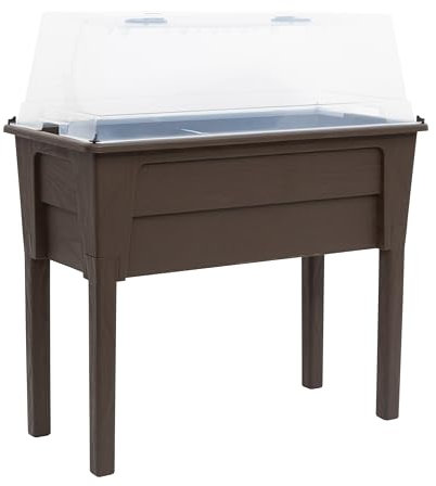 Toomax fioriera Niagara rialzata con coperchio ventilato e gambe smontabili, colore marrone, dimensioni cm 78x37,7x81