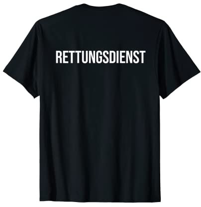Rücken Aufdruck Hinten Schriftzug Rettungsdienst T-Shirt