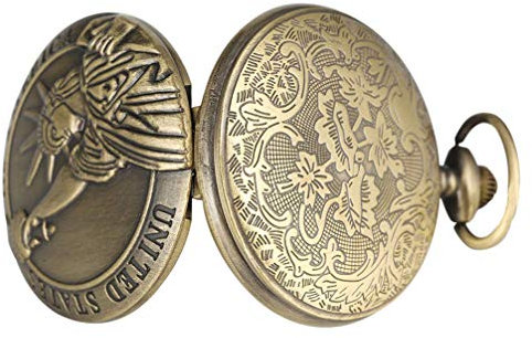 UKCOCO Legierung Halskette Taschenuhr Göttin Statue Quarzwerk Elegante Modische