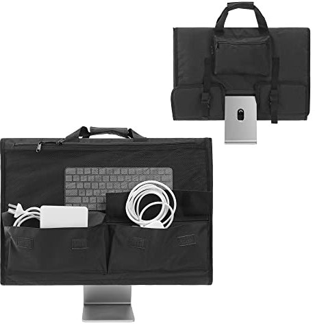 KISLANE Verstellbare Reise-Tragetasche für 61 - 68,6 cm (24 - 27 Zoll) Desktop-Monitor (universell), schützende Aufbewahrungstasche für iMac-Monitor, Staubschutz mit Tragegriff für 24 Zoll und 68,6 cm