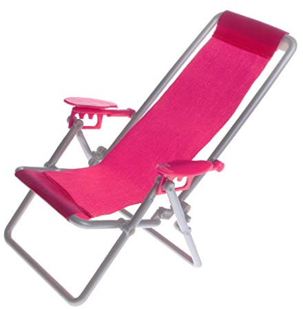 1/6 Maßstab Wiederverwendbarer Kunststoff Miniatur Strand Liegestuhl für Puppenhaus Küche Esszimmer Dekoration Zubehör Komfortabel und umweltfreundlich