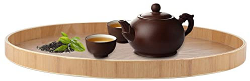 Solid Wood Round Serving Tray, 37.5cm - Tea, Coffee, Snack & Meals - Restaurant Trays