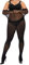 HeyUU Damen Strumpfhose Plus Größen hohe Taille halb transparent Schwarz XXL