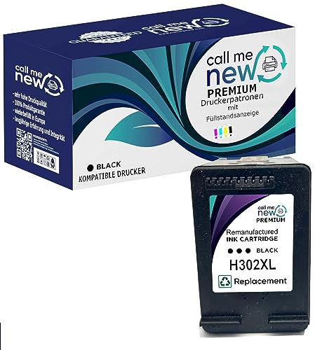 callmenew Premium DRUCKER Tinte PATRONE Remanufactured kompatibel für HP 302XL schwarz OfficeJet 3634 3830 3831 3832 3833 3834 4650 mit Füllstandsanzeige