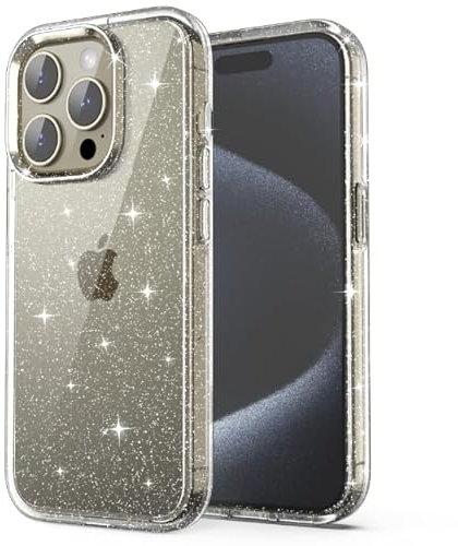 ULAK für iPhone 15 Pro Max Hülle Glitzer Durchsichtige Schutzhülle Hard TPU Bumper Handyhülle Stoßfest Phone Case für Apple iPhone 15 Pro Max 6,7 Zoll - Glitzer Durchsichtige