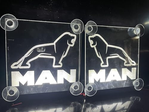 Best Trucks Europe LKW-Schild Scheibenschilder, MAN LKW Zubehör Tgx,Tgs, Acryl, Rechteckig, LED, Fenstermontage