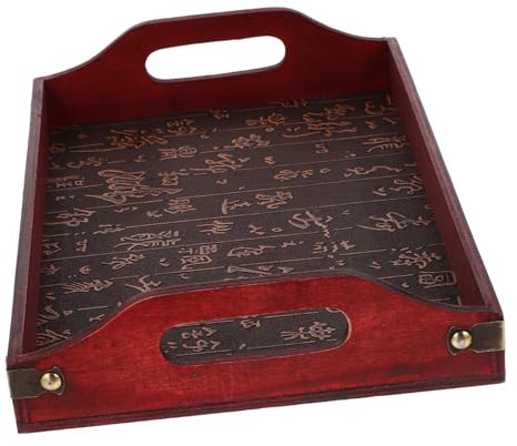 PRETYZOOM Holzpalette antikes Tablett Serviertablett für Snacks Tee-Kit Schreibtischablage dekoratives Tablett Serviertablett für Obstsnacks Ornamente Obstgericht Ablagefach