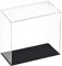 Recogwood Transparente Acryl-Vitrine, 30 x 15 x 30 cm, zusammenbaubar, Würfel-Organizer, Ständer, staubdichter Schutz, Vitrine mit schwarzem Sockel für Actionfiguren, Spielzeug, Sammlerstücke