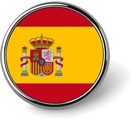 Palace Pattern Broche De Botón Con Insignia De Bandera De España,Broche De Mapa Nacional,Alfileres Para Hombres Y Mujeres,Pin Redondo Para Collar,Alfileres De Solapa Para Chaqueta De Vestir,Acc
