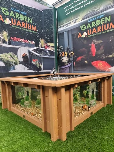 Lotus Clear View Garden Aquarium Gartenteich mit Fenstern, quadratisch, Braun - 650 Liter