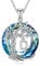 TOUPOP Tree of Life Gifts Initial Letter D Necklace 925 Sterling Silver Tree of Life Pendant Necklace Blue Crystal Family Irish Jewellery Anniversary Graduation Birthday Gifts for Women Daughter Lady