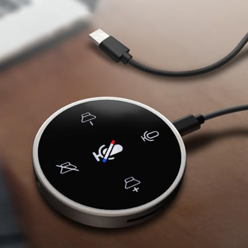 SPORTARC Desktop-USB-Mikrofon, Konferenz-Freisprecheinrichtung, für 360° Omnidirektionales Mikrofon mit Stummschalttaste, Eingebauter Lautsprecher Desktop-Mikrofon