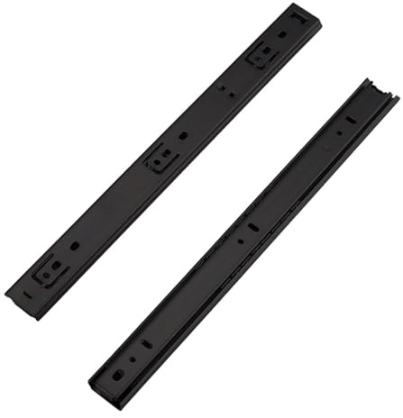 MOCNT 1 Paar (2 Stück) 500mm Schubladenführungen 27mm Nut Schubladenschienen Vollauszug Schubladenauszug Kugellager Schienen Schubladen Auszugsschienen Kabinett Schwarz