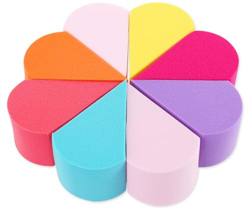 Dimeho 8 Pcs Makeup Sponge Beauty Face Paint Sponge Reusable Cosmetic Petal Puff Soft Foundation Applicator Wedge Blenders for Cream Concealer Clean Body Painting Art Work