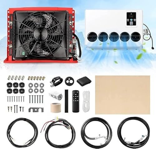 AYUE Climatiseur 12 V pour caravane, unité de climatisation 12 V CC, climatiseur universel divisé pour voiture pour camion, caravane, bus, pelleteuse, véhicule agricole 12 V